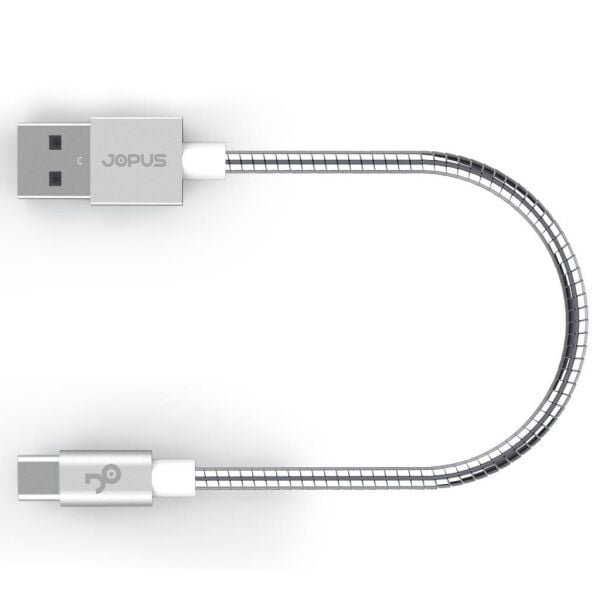 Jopus Type C JO-DK5 20cm Short Spiral Data Kablosu Gri