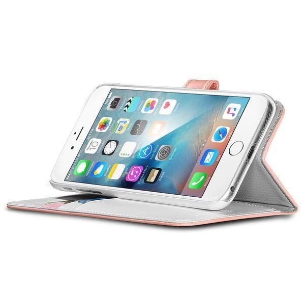 Spigen iPhone 6 Plus/6s Plus ile Uyumlu Kılıf Wallet S (Cüzdan Özellikli) Sherbet Pink