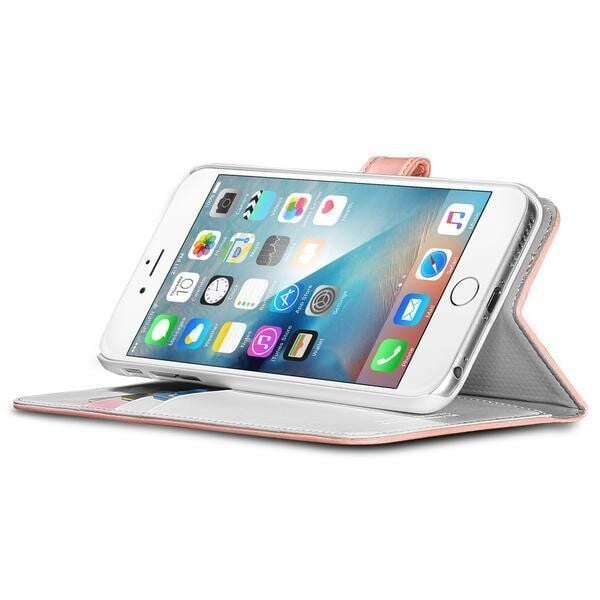 Spigen iPhone 6 Plus/6s Plus ile Uyumlu Kılıf Wallet S (Cüzdan Özellikli) Sherbet Pink