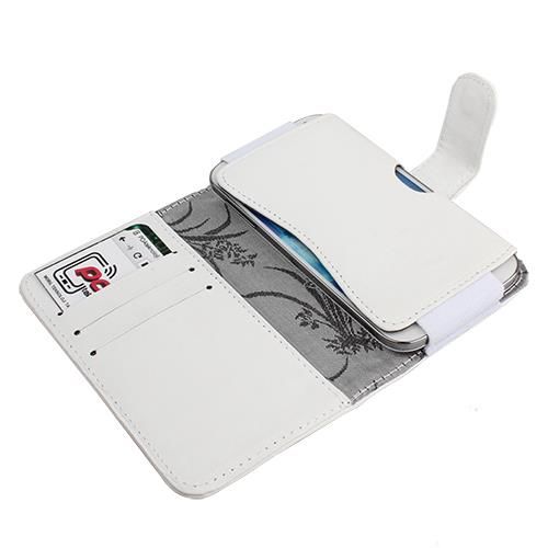 Optimus P760 L9 ile Uyumlu Yan Kapaklı Cüzdanlı Kart Bölmeli Deri Kılıf Beyaz Renk