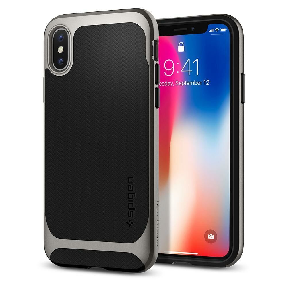 Spigen iPhone X ile Uyumlu Kılıf Neo Hybrid Gunmetal