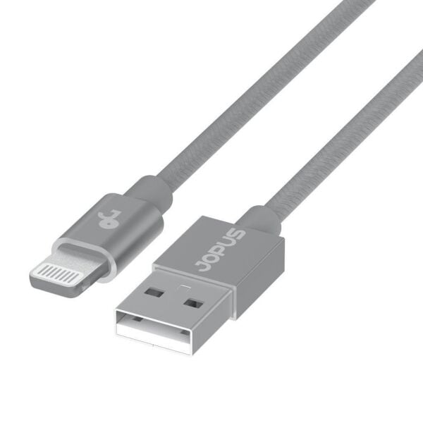 Jopus iPhone 7\7 Plus ile Uyumlu JO-DK3 1.2mt Stylish Cloth Data Kablosu Gri