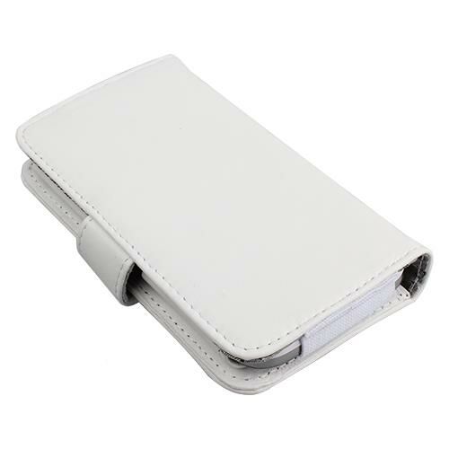 Optimus 4X HD P880 ile Uyumlu Yan Kapaklı Cüzdanlı Kart Bölmeli Deri Kılıf Beyaz Renk