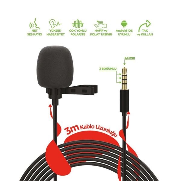 Jopus JO-LM01 Lapel Yaka Mikrofonu