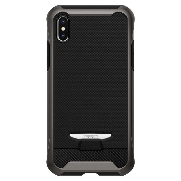 Spigen iPhone X ile Uyumlu Kılıf Reventon Signature Serisi Gunmetal