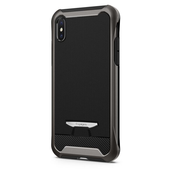 Spigen iPhone X ile Uyumlu Kılıf Reventon Signature Serisi Gunmetal