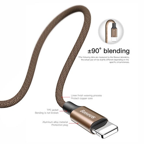 Baseus Yiven Lightning Kablo 1.2M Kahverengi