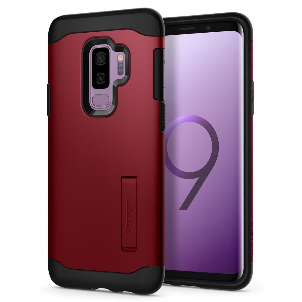 Spigen Galaxy S9 Plus ile Uyumlu Kılıf Slim Armor Merlot Red