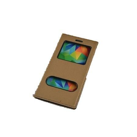 Jopus Xperia XA ile Uyumlu Suni Deri KK-147 Kapaklı Koruma Kılıfı Gold