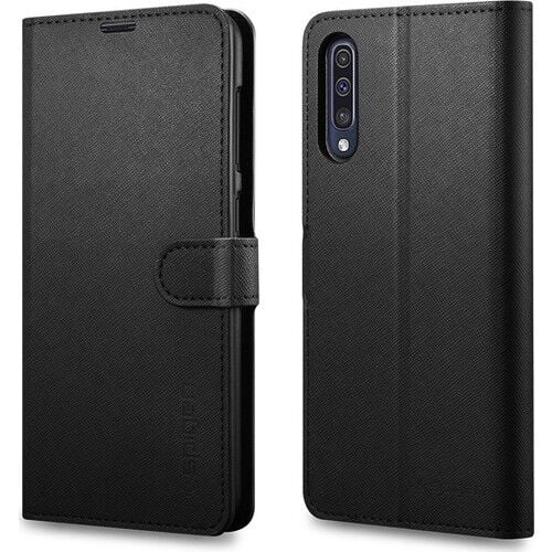 Spigen Galaxy A50/A50s/A30s ile Uyumlu Kılıf Wallet S Saffiano Black
