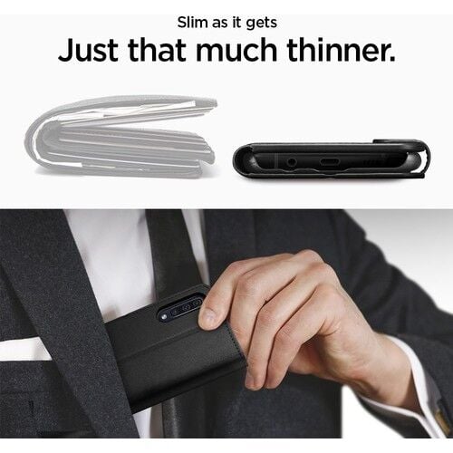 Spigen Galaxy A50/A50s/A30s ile Uyumlu Kılıf Wallet S Saffiano Black