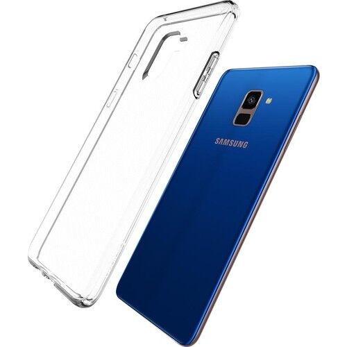 Spigen Galaxy A8 Plus (2018) ile Uyumlu Kılıf Liquid Crystal 4 Tarafı Koruma Crystal Clear
