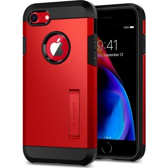 Spigen iPhone 8 ile Uyumlu Kılıf Tough Armor 2 Red
