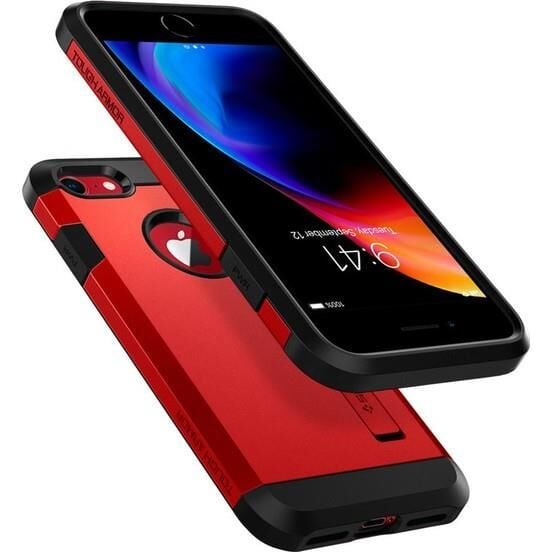 Spigen iPhone 8 ile Uyumlu Kılıf Tough Armor 2 Red