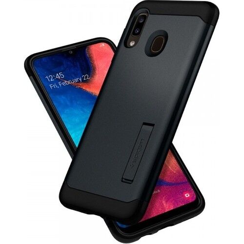Spigen Galaxy A30 ile Uyumlu Kılıf Slim Armor Metal Slate