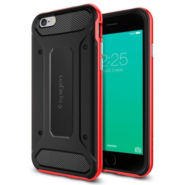 Spigen iPhone 6 Plus/6s Plus ile Uyumlu Kılıf Neo Hybrid Carbon Dante Red