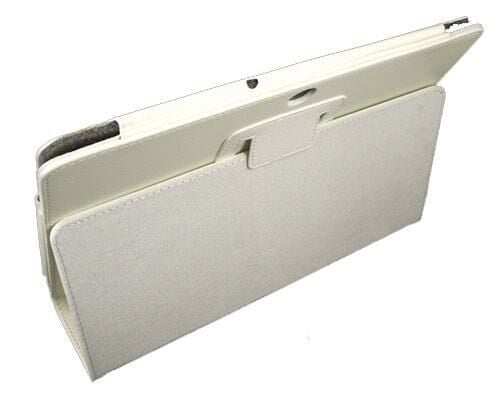 Transformer Pad TF300 ile Uyumlu Standlı Deri Kılıf Beyaz Renk