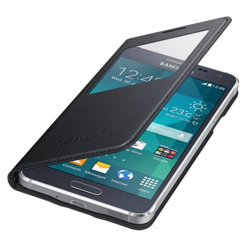 Galaxy Alpha G850 ile Uyumlu S View Kılıf Siyah EF-CG850BBEGWW (Out)