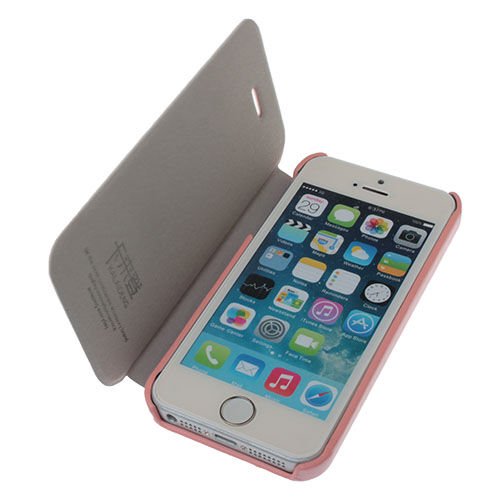 KLD iPhone SE/5S/5 ile Uyumlu Slim Enland Serisi Deri Kılıf Pembe