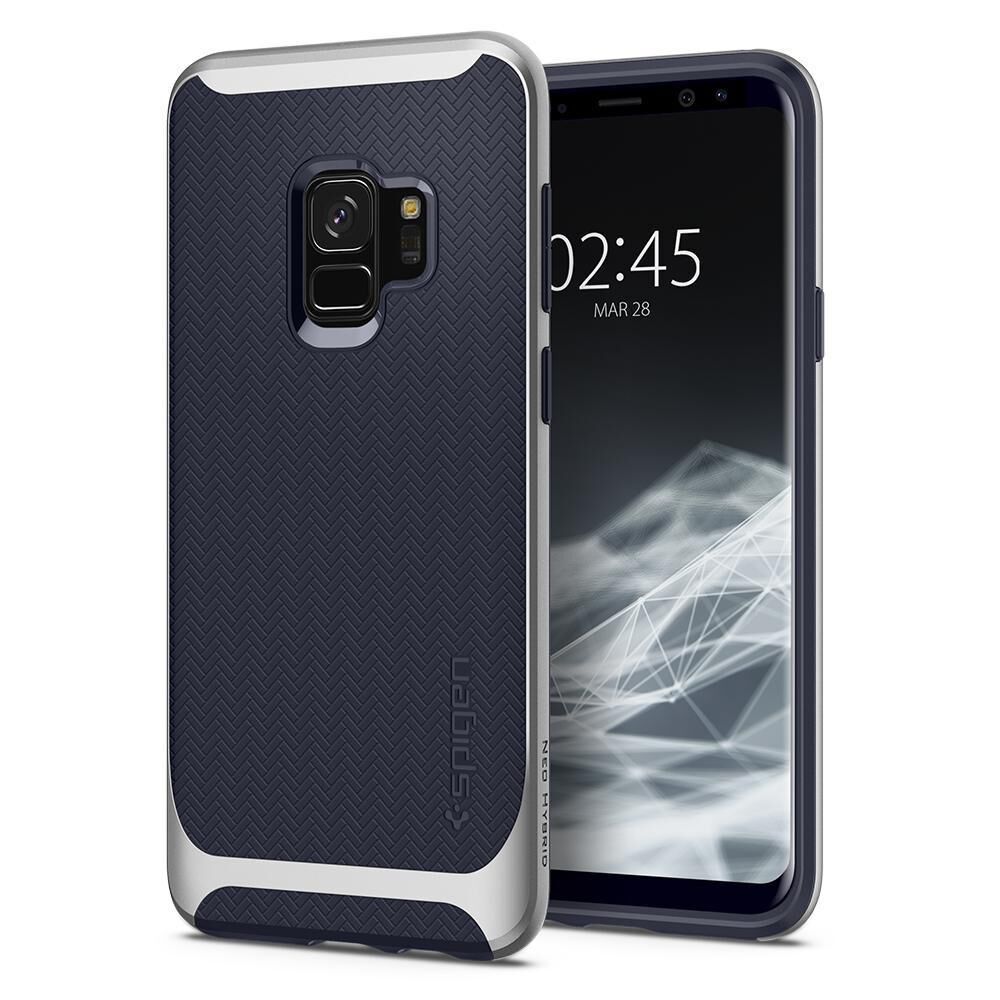 Spigen Galaxy S9 ile Uyumlu Kılıf Neo Hybrid Silver Arctic
