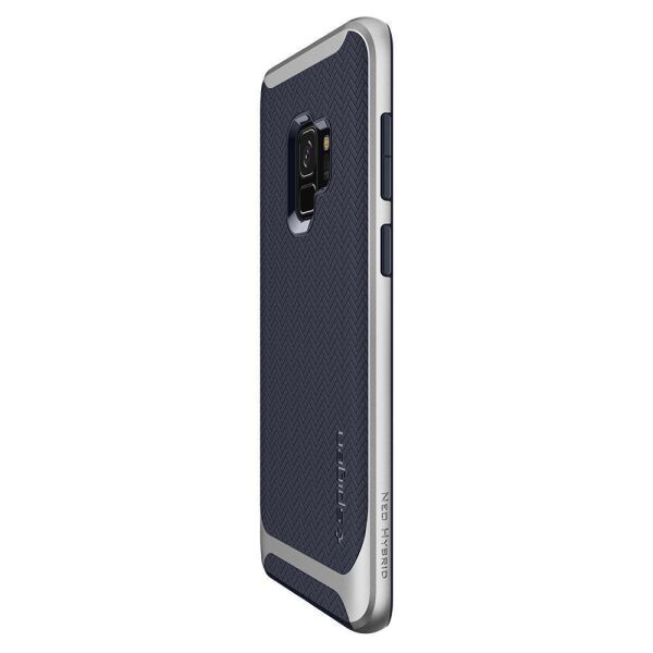 Spigen Galaxy S9 ile Uyumlu Kılıf Neo Hybrid Silver Arctic