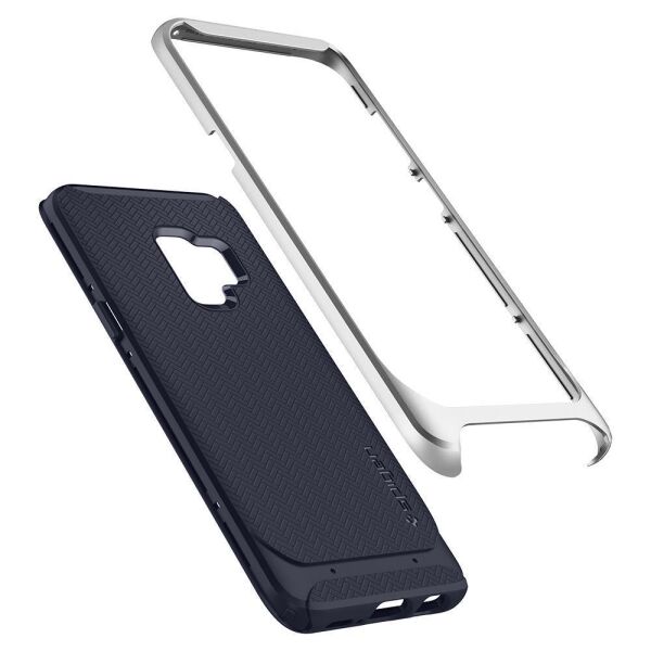 Spigen Galaxy S9 ile Uyumlu Kılıf Neo Hybrid Silver Arctic