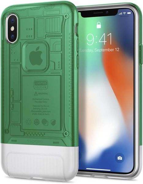 Spigen iPhone XS / iPhone X ile Uyumlu Kılıf Classic One Aluminum Sage (iPhone 10.Yıla Özel Tasarım Kılıfı)