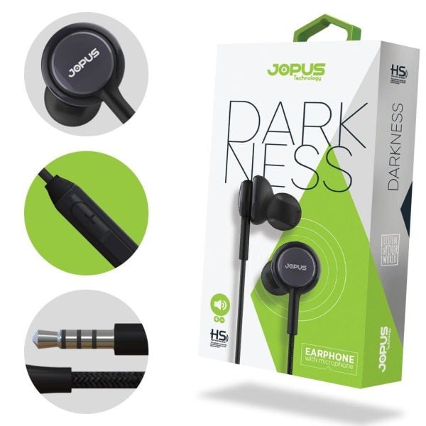 Jopus JO-K54 Darkness Universal 3,5 Mikrofonlu Kulaklık Füme-Siyah
