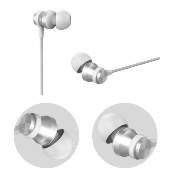 Simex Mikrofonlu Kulaklik 3,5 Universal SPD-04 Bombastic Gri Beyaz