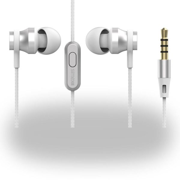 Simex Mikrofonlu Kulaklik 3,5 Universal SPD-04 Bombastic Gri Beyaz