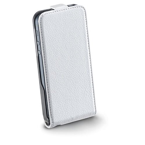 Cellular Line iPhone SE/5S/5 ile Uyumlu Flap Essential Kuzu Derisi Kılıf Beyaz FLAPESSENIPHONE5W (Out)