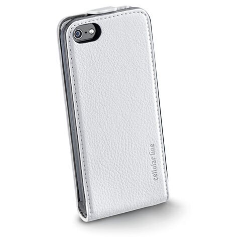 Cellular Line iPhone SE/5S/5 ile Uyumlu Flap Essential Kuzu Derisi Kılıf Beyaz FLAPESSENIPHONE5W (Out)