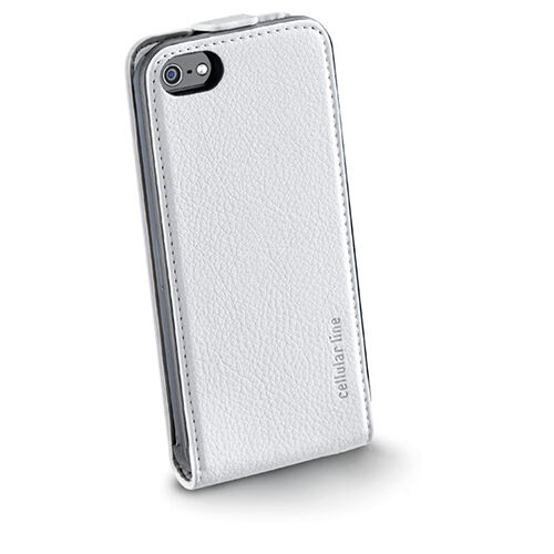 Cellular Line iPhone SE/5S/5 ile Uyumlu Flap Essential Kuzu Derisi Kılıf Beyaz FLAPESSENIPHONE5W (Out)