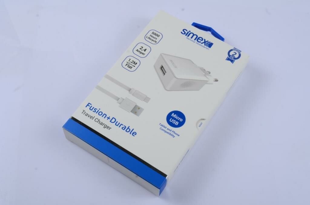 Simex Micro Beyaz 2in1 Şarj Seti SPS-01 2.4 mAh