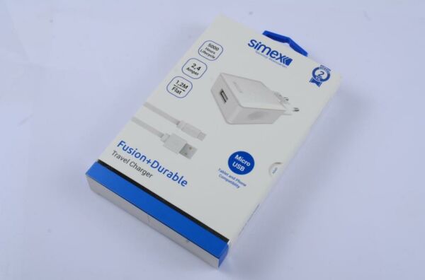 Simex Micro Beyaz 2in1 Şarj Seti SPS-01 2.4 mAh