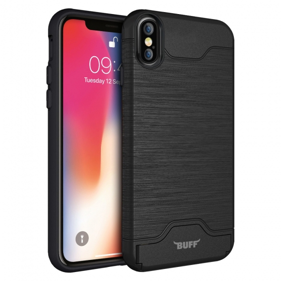 Buff iPhone X ile Uyumlu Slim Folder Kılıf Black
