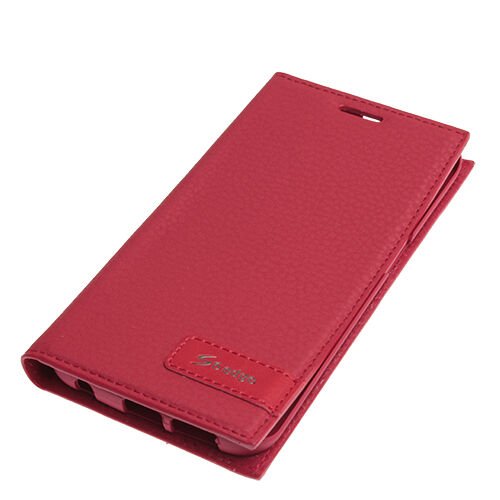 Galaxy S6 Edge ile Uyumlu Kılıf Kapaklı Safir Serisi Kırmızı