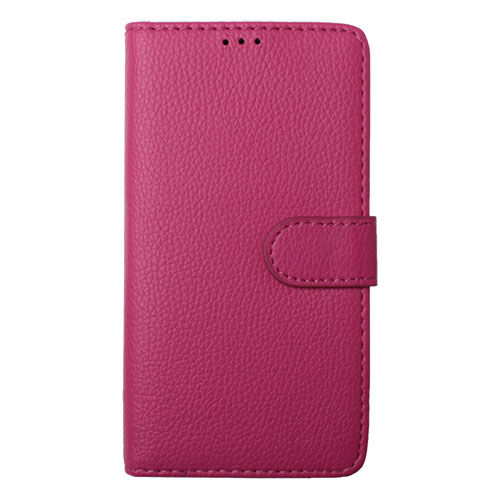 Xperia M2 Dual ile Uyumlu Kılıf Yan Model Kartlıklı Cüzdanlı Pembe