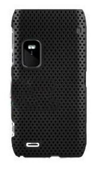 E7 ile Uyumlu Delikli Sert Kauçuk Kılıf Siyah Renk