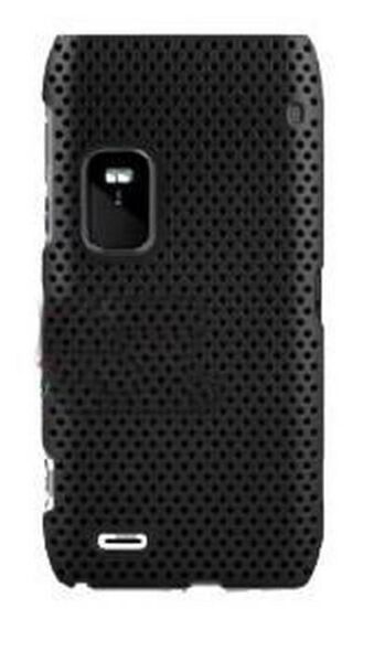 E7 ile Uyumlu Delikli Sert Kauçuk Kılıf Siyah Renk