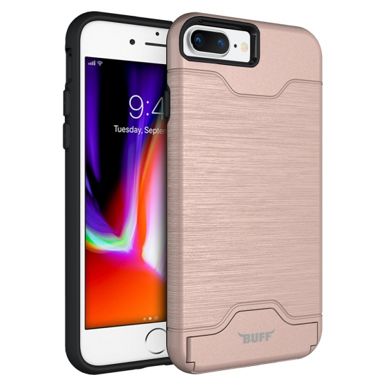 Buff iPhone 8 Plus / 7 Plus ile Uyumlu Slim Folder Kılıf Rose Gold