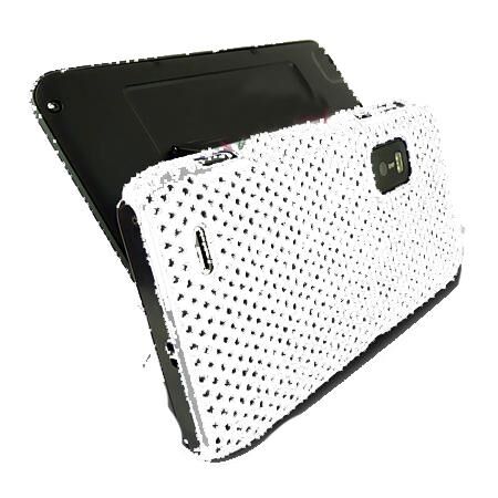 E7 ile Uyumlu Delikli Sert Kauçuk Kılıf Beyaz Renk