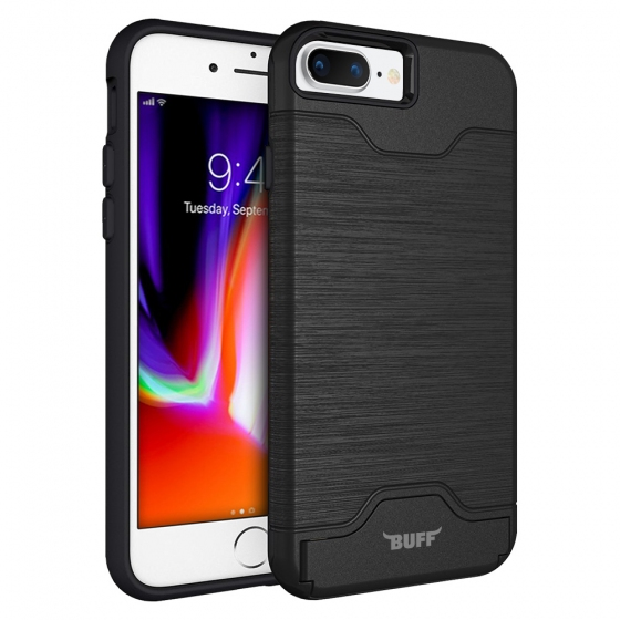 Buff iPhone 8 Plus / 7 Plus ile Uyumlu Slim Folder Kılıf Black