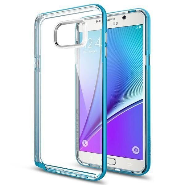 Spigen Galaxy Note 5 ile Uyumlu Kılıf Neo Hybrid Crystal Metal Blue