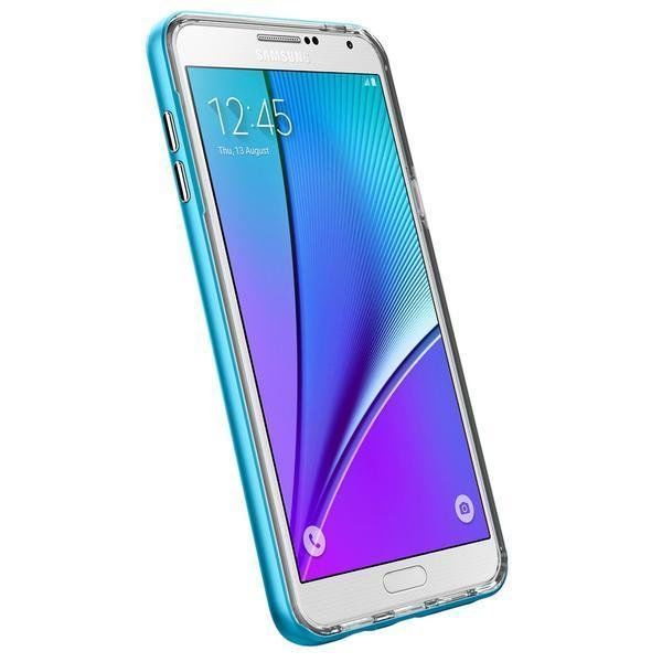 Spigen Galaxy Note 5 ile Uyumlu Kılıf Neo Hybrid Crystal Metal Blue