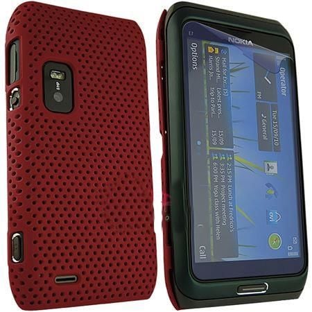 E7 ile Uyumlu Delikli Sert Kauçuk Kılıf Kırmızı