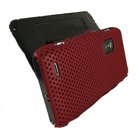 E7 ile Uyumlu Delikli Sert Kauçuk Kılıf Kırmızı