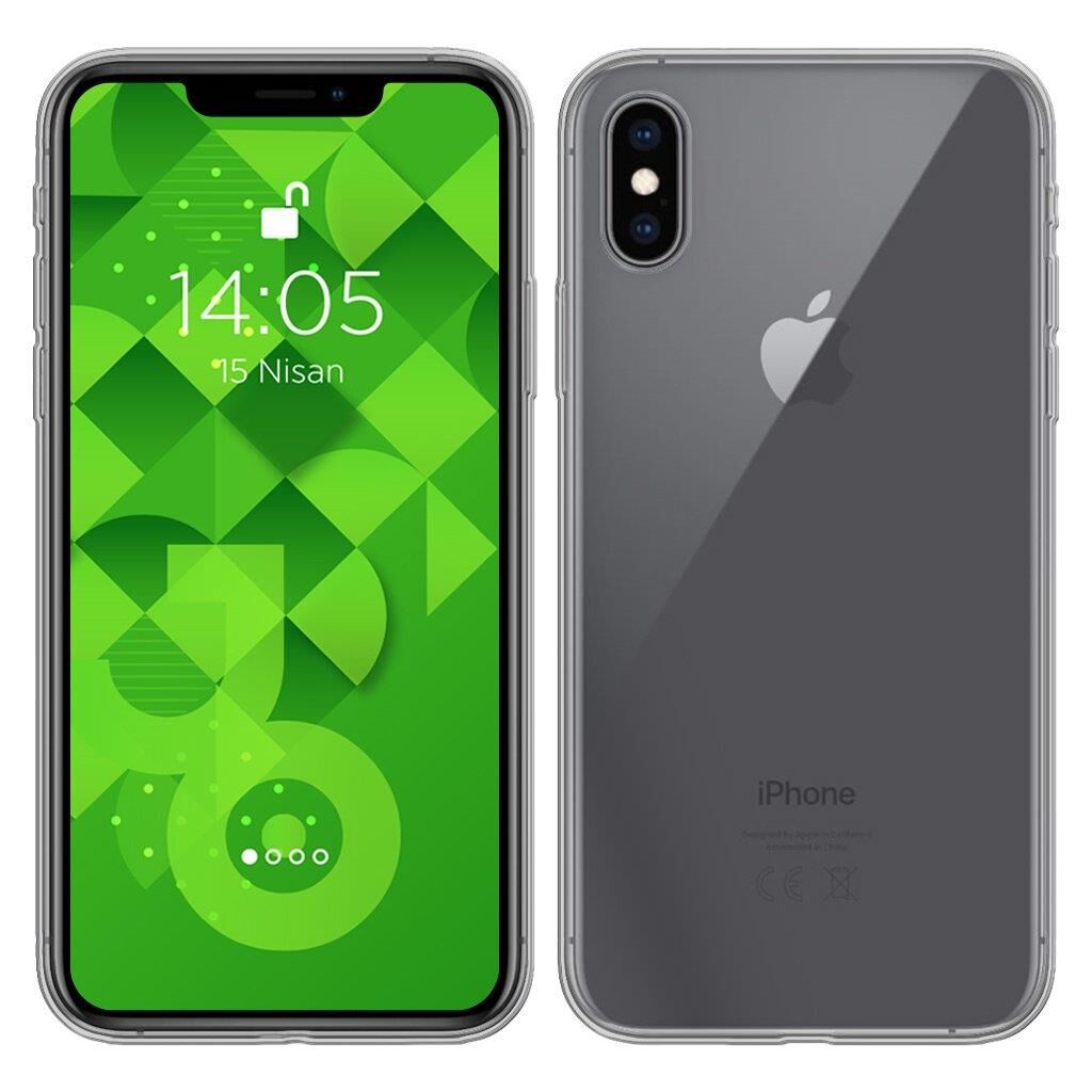 Jopus iPhone X ile Uyumlu Tıpalı Kamera Korumalı Silikon Kılıf Şeffaf