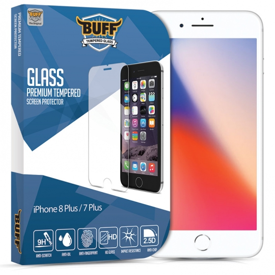 Buff iPhone 8 Plus / 7 Plus ile Uyumlu Glass Ekran Koruyucu
