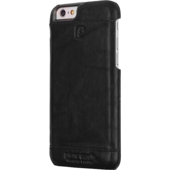 Pierre Cardin iPhone 6 Plus ile Uyumlu Deri Arka Koruma Paneli Siyah PCL-P03